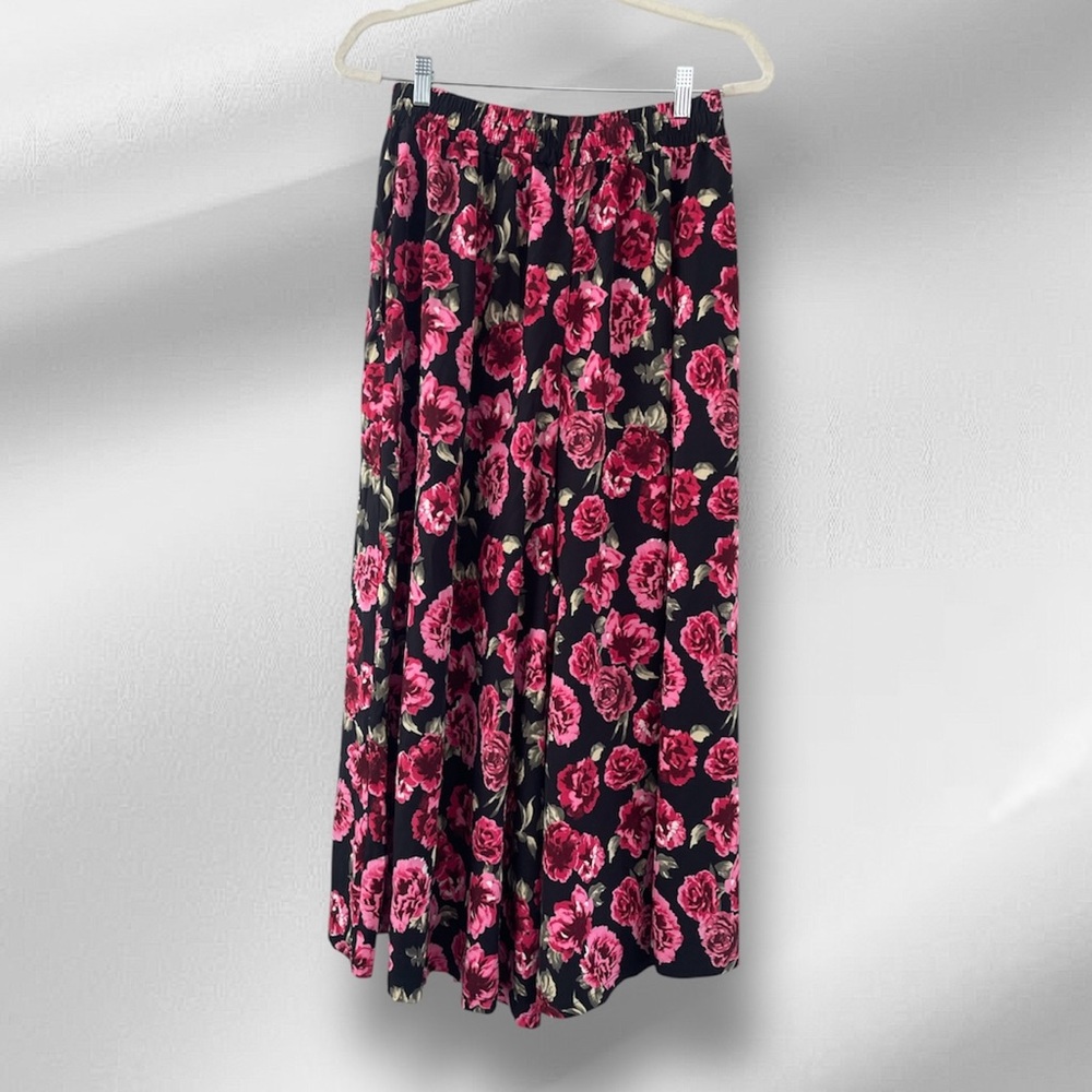 Floral Extra Wide Leg Flowy Gaucho Style Pants